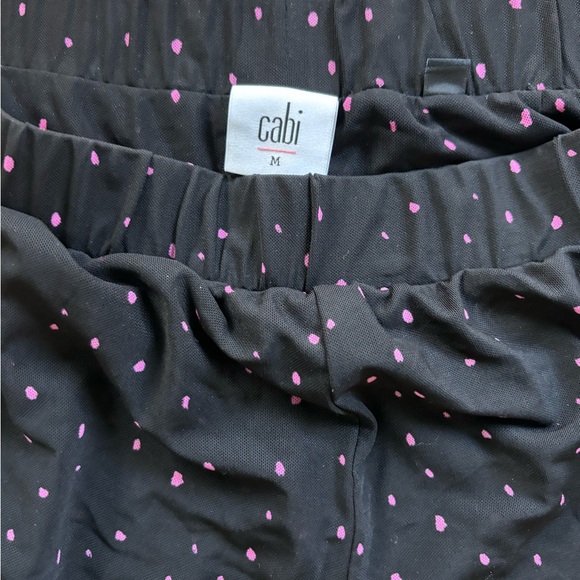 CAbi Pants - CAbi Black Trousers with Pink Dots semi sheer